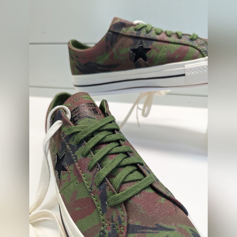 Converse One Star Pro OX Cypress Green Black Egret Camo Canvas sneakers Men 9.5 - Picture 4 of 8